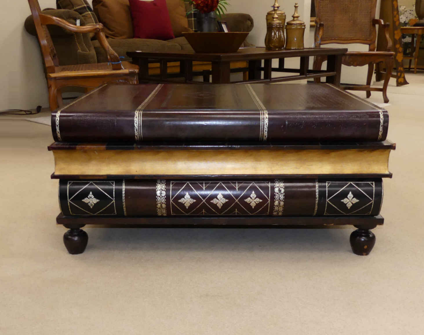 Encore Furniture Gallery-Maitland Smith Leather Wrapped Stacked